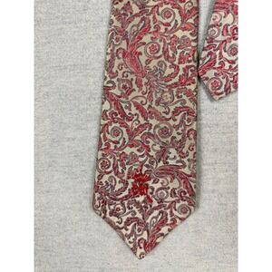Countess Mara Vintage Silk Paisley Tie Red Navy Tan Darien Sport Shop 50s